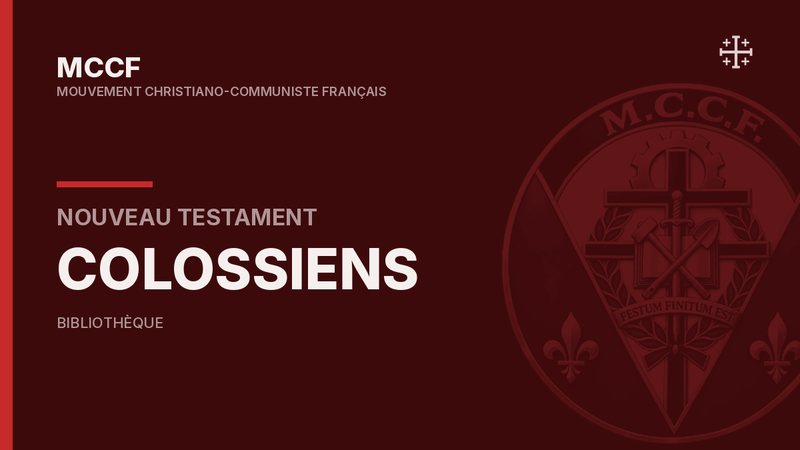Épître de Paul aux Colossiens — Nouveau Testament.