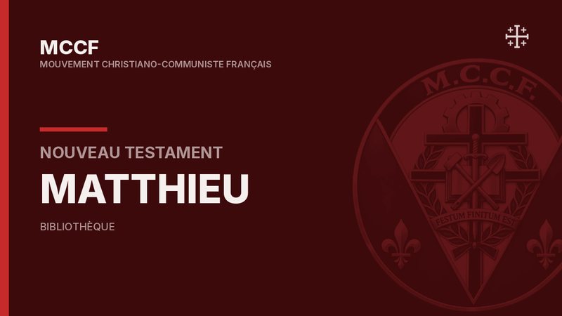 Évangile selon Matthieu — Nouveau Testament.