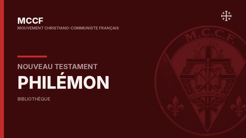 Épître de Paul à Philémon — Nouveau Testament.