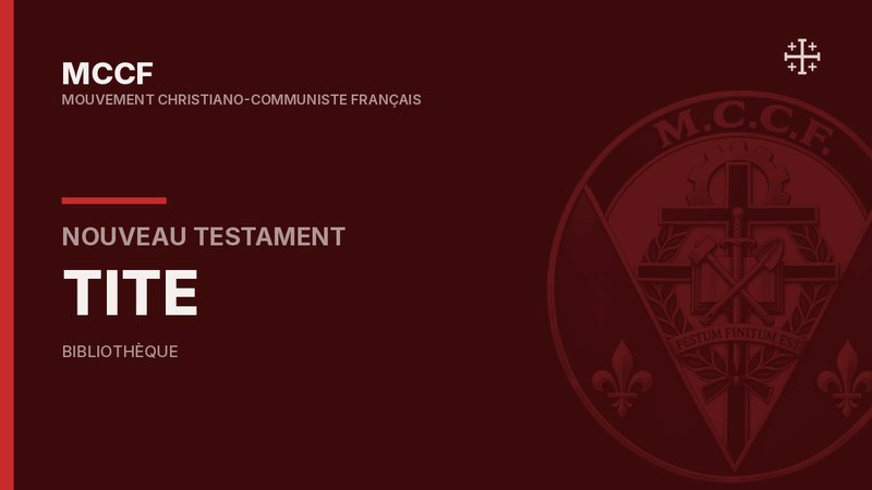 Épître de Paul à Tite — Nouveau Testament.