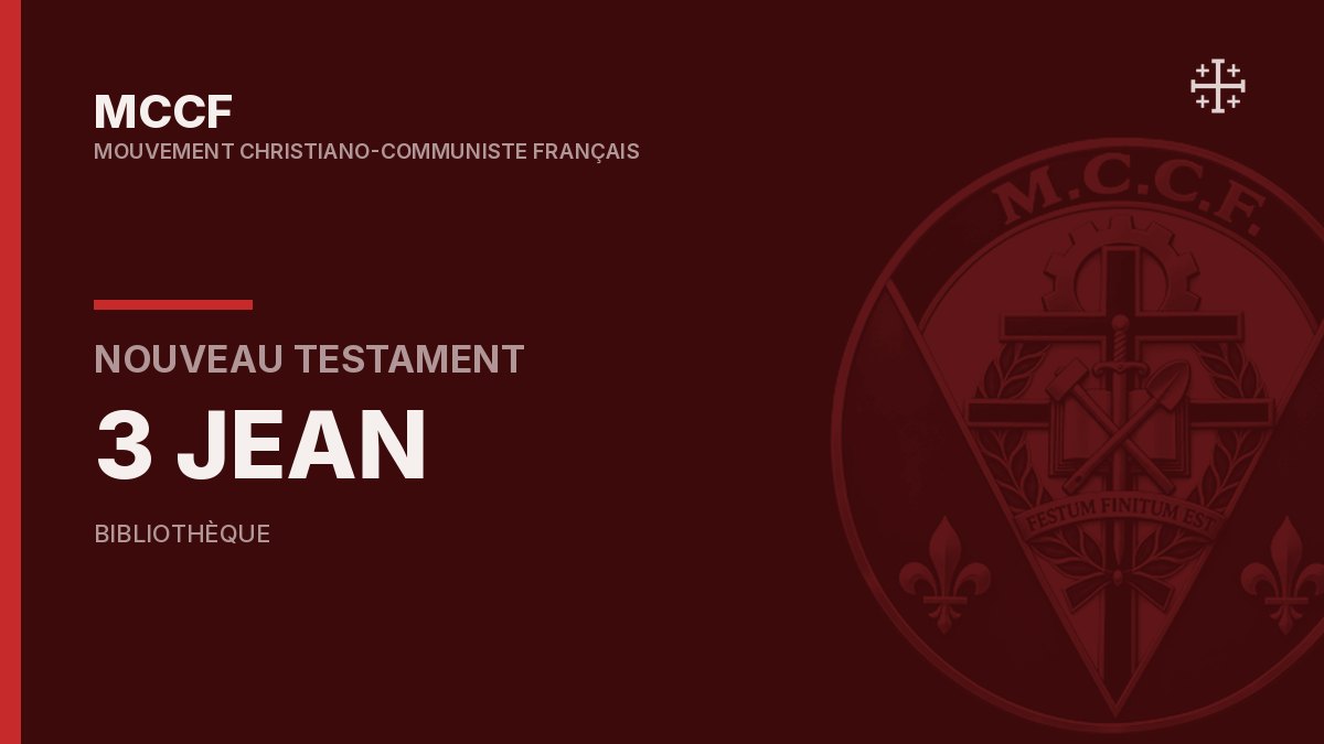 Troisième épître de Jean — Nouveau Testament.