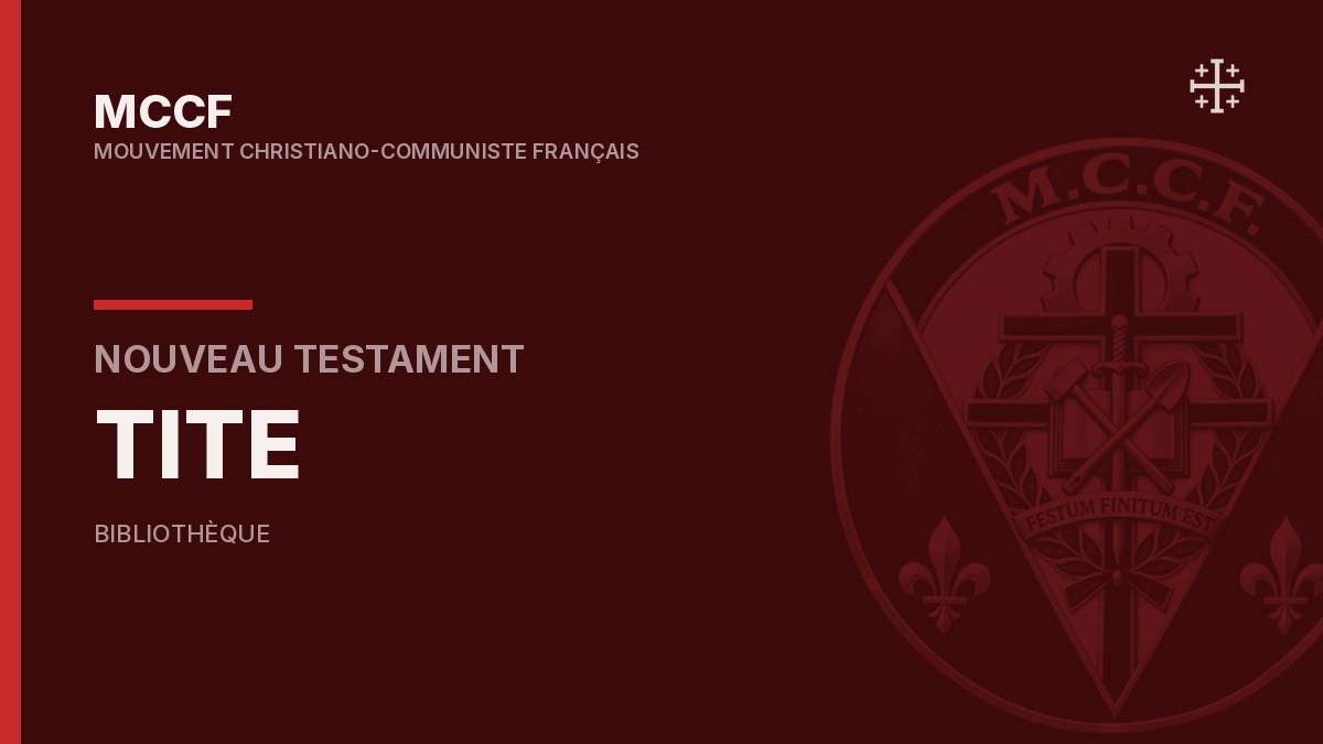 Épître de Paul à Tite — Nouveau Testament.