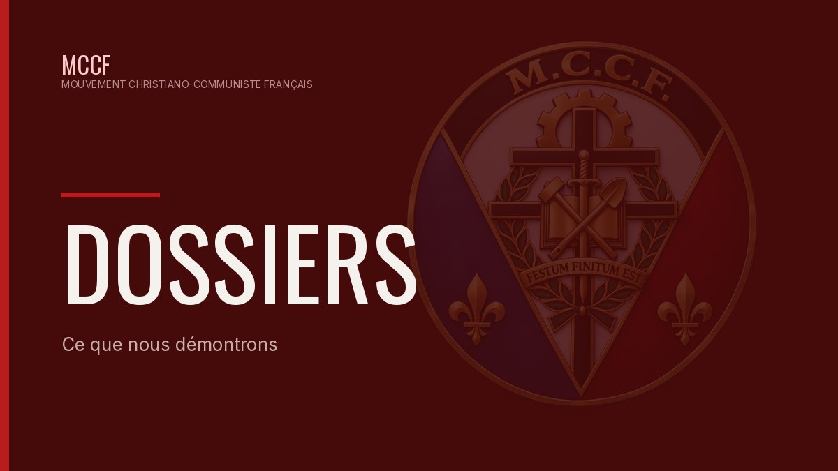 Emblème du MCCF — rubrique Dossiers