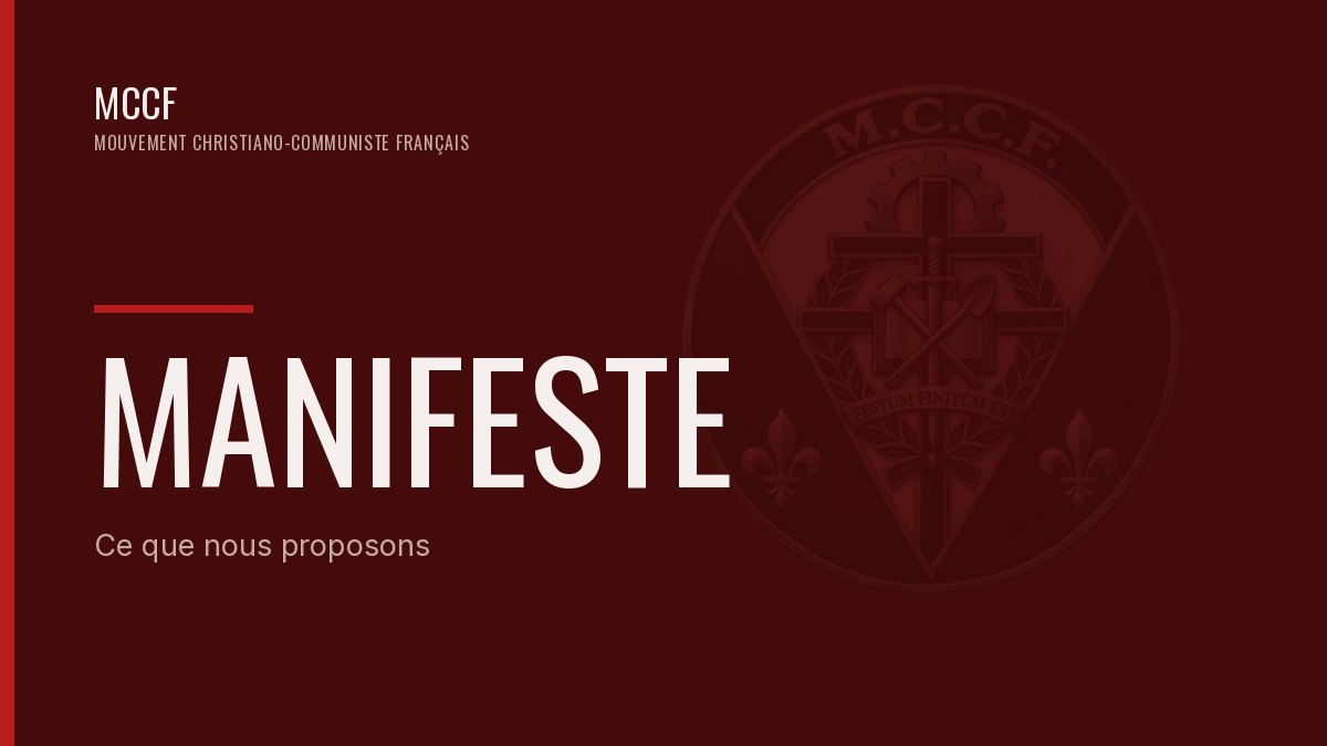 Emblème du MCCF — rubrique Manifeste